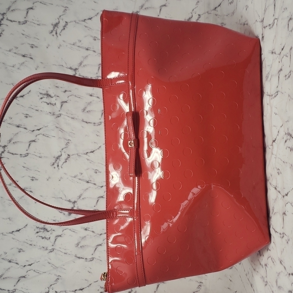 Kate Spade Deep Pink Monochrome Polka-dot Tote Bag